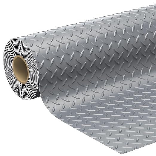 7.8 x 22 FT Garage Floor Mat, 2.8mm Thickness Diamond Plate Vinyl Garage by Geemax