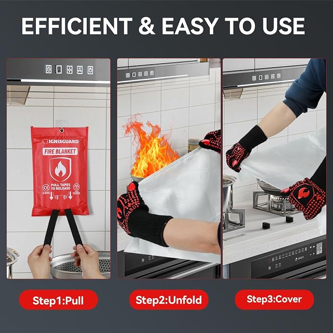 Emergency Fire Blanket for Home and Kitchen, Fiberglass Fire Blankets Emergency - Image 8