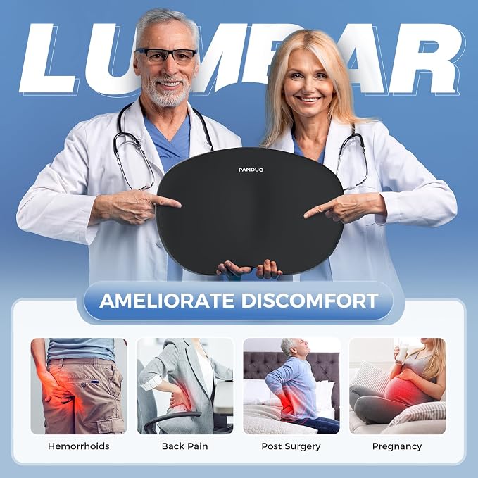 Lumbar Support Pillow for Office Chair, Memory Foam Lumbar Pillow for Lower - Image 2