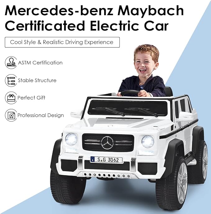 HONEY JOY Ride On Truck, Licensed Mercedes-Benz Maybach G650 Battery Powered - Image 5