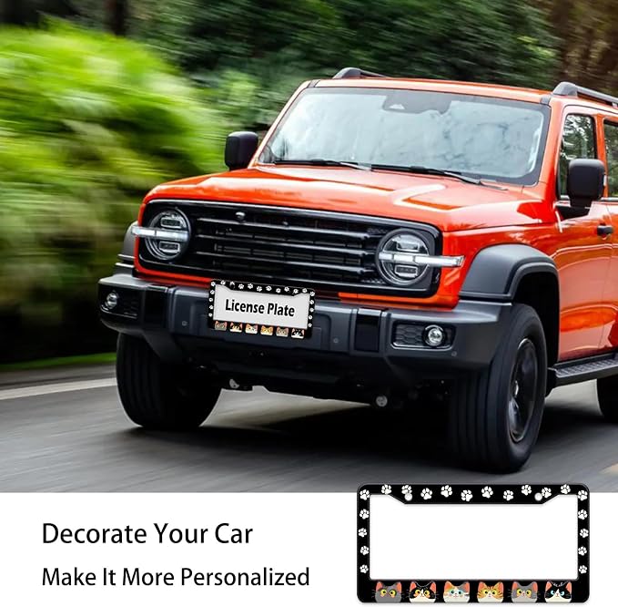 Cats Paw License Plate Frame, Cute Cartoon Cat Animal License Hloder Covers Tag - Image 5