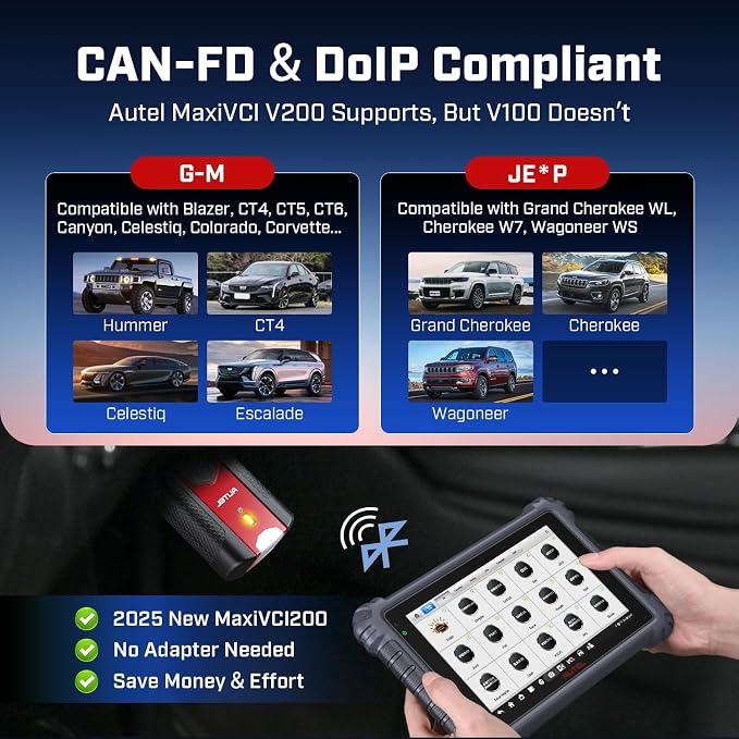 Autel MaxiVCI V200 VCI200 Wireless Dongle: 2025 VCI 200 OBD2 Connector 2.0 of - Image 3