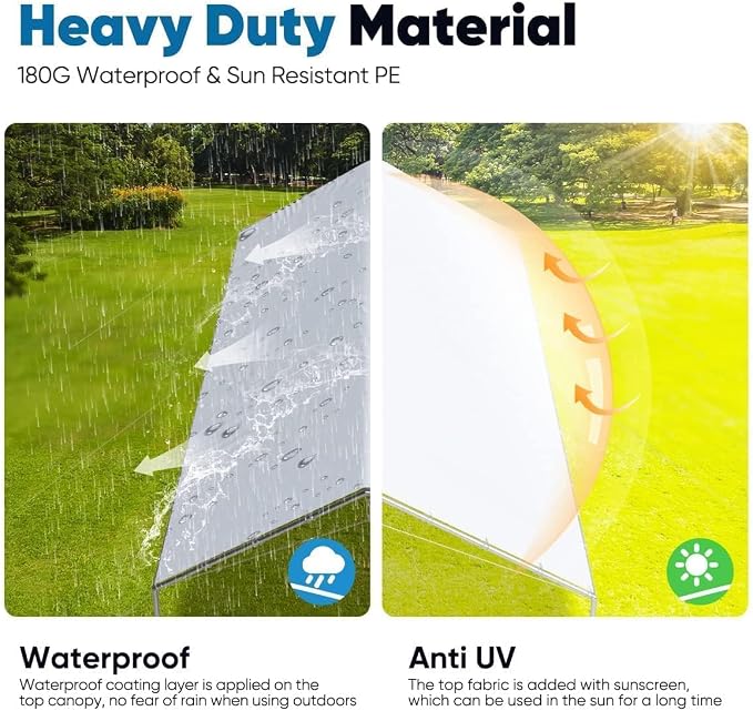 Quictent 10x20 ft Heavy Duty Car Canopy Galvanized Frame Carport Outdoor Party - Image 4