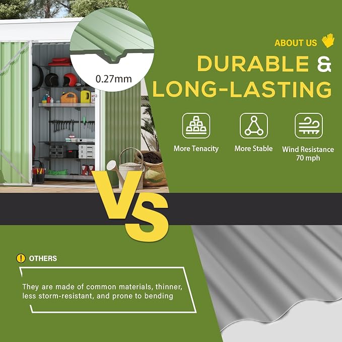 AECOJOY 5' x 3' Outdoor Storage Shed, Small 3x5 Metal Sheds & Outdoor Storage - Image 6