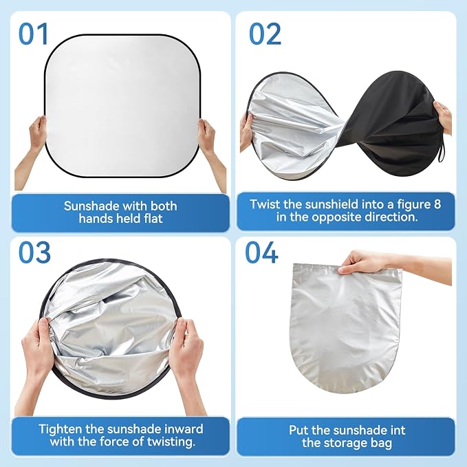 ARANA 2 Piece RV Sun Shade for Windshield, RV Car Windshield Sun Shade Cover - Image 7