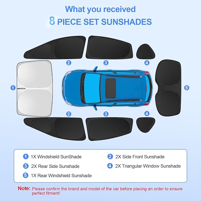 8pcs Car Window Shades for Subaru Crosstrek 2018-2023 Accessories, Windshield - Image 6