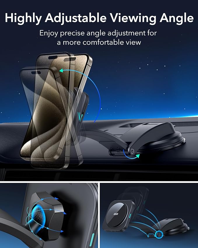 ESR for MagSafe Car Mount Charger, Dashboard Magnetic Wireless Car Charger Mount - Image 8