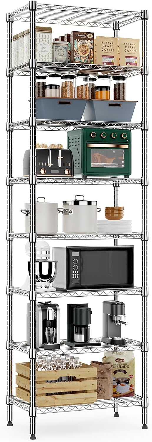 8 Tier 2000 lbs Storage Rack Metal Wire Shelving Unit, Storage Standing Shelf by MEIGAOPLASTICANDMETALHKCOLIMITED