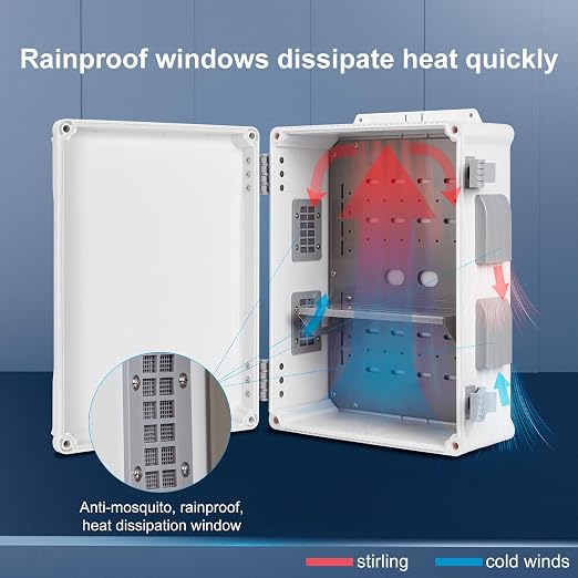 Outdoor Electrical Junction Box, ABS Water Resistant Enclosure - Image 4