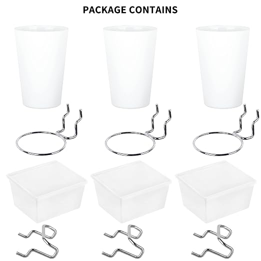 6 Sets Pegboard Bins Cups with Hooks Loops, Pegboard Hooks Assortment, Hooks - Image 7