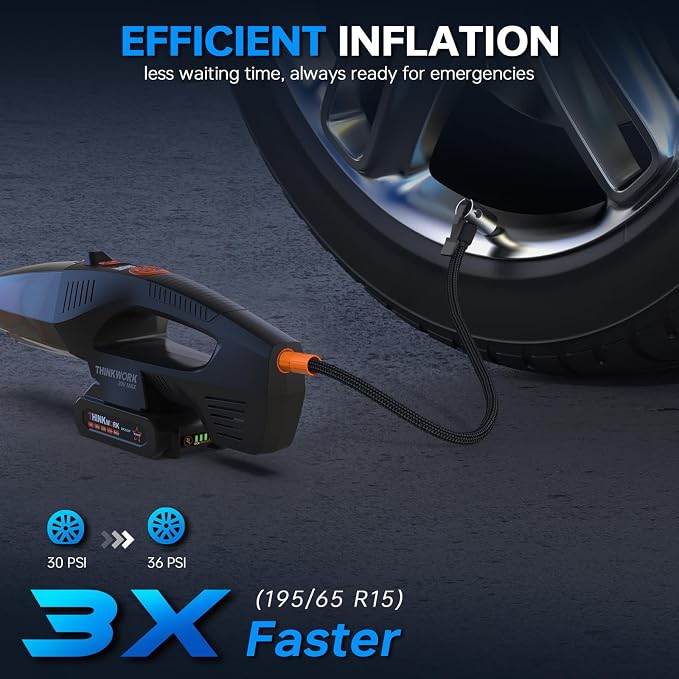 THINKWORK 20V Car Vacuum & Air Compressor, Dual Function High Power Handheld - Image 9