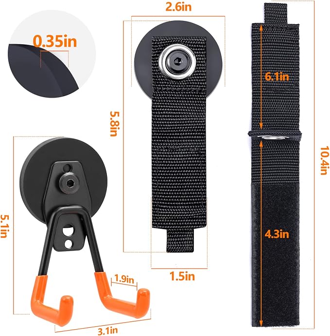 Homde Heavy Duty Magnetic Hook, 2 Velcro Strap and 2 Magnet Holder Combine - Image 5
