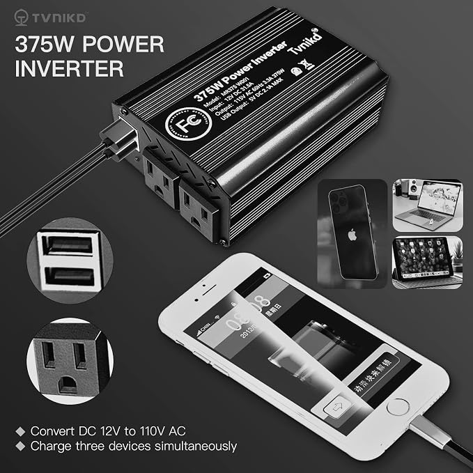 375W/750W car Power Inverter 12V to 110V dc to ac - Image 6