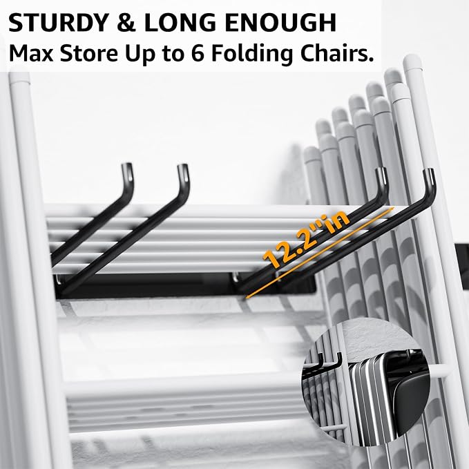 YYR Folding Chair Storage Rack, Garden Tool & Foldable Chairs Organizer Hangers - Image 5