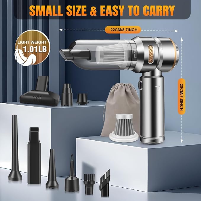 Mini Car Vacuum Cleaner, 20000PA 4-in-1 Cordless Handheld Vacuum Cleaner - Image 6