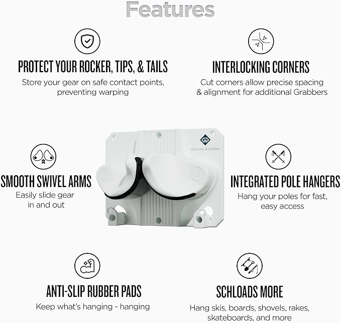 Ultimate Ski & Snowboard Wall Rack | Secure, Non-Slip Storage | Fits Any - Image 4