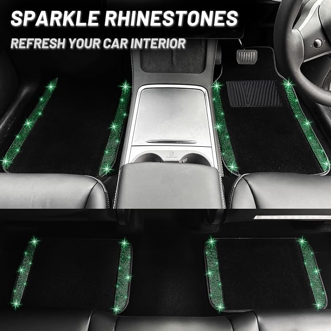 NBTEPEM Bling Car Floor Mats Full Set, Universal Fit Most Cars - Image 6