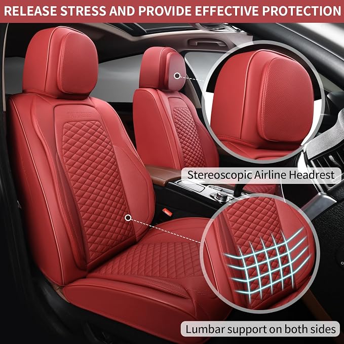 2 Packs Car Seat Covers Leather Car Seat Covers Universal Seat Covers - Image 2