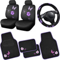 CAR PASS Universal Butterfly Car Seat Covers Front Set, Embroidered Flower by CARPASS