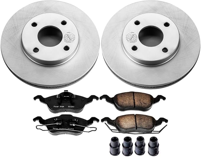 Power Stop CRK1358 Coated Brake Rotor and Ceramic Brake Pads- Front - Image 2