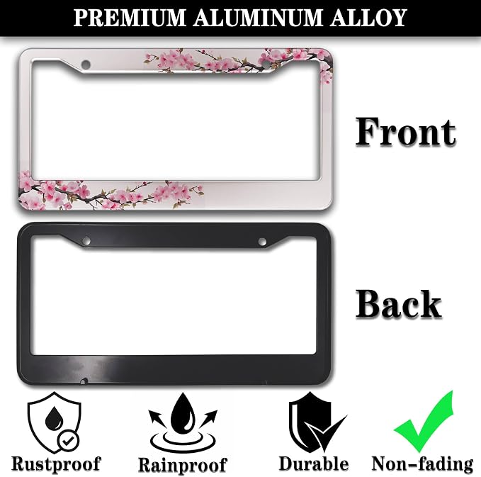 License Plate Frames for Men Powder License Plate Frame for Women Beautiful - Image 3