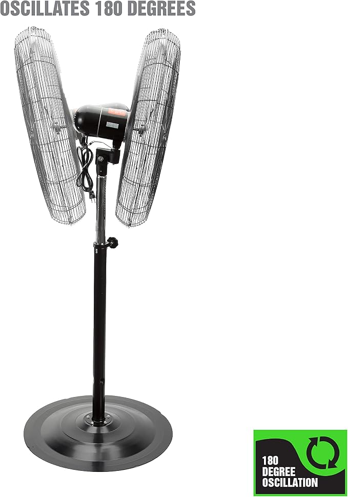 OEMTOOLS OEM24885 30" Oscillating Pedestal Fan, Adjustable Height - Image 5