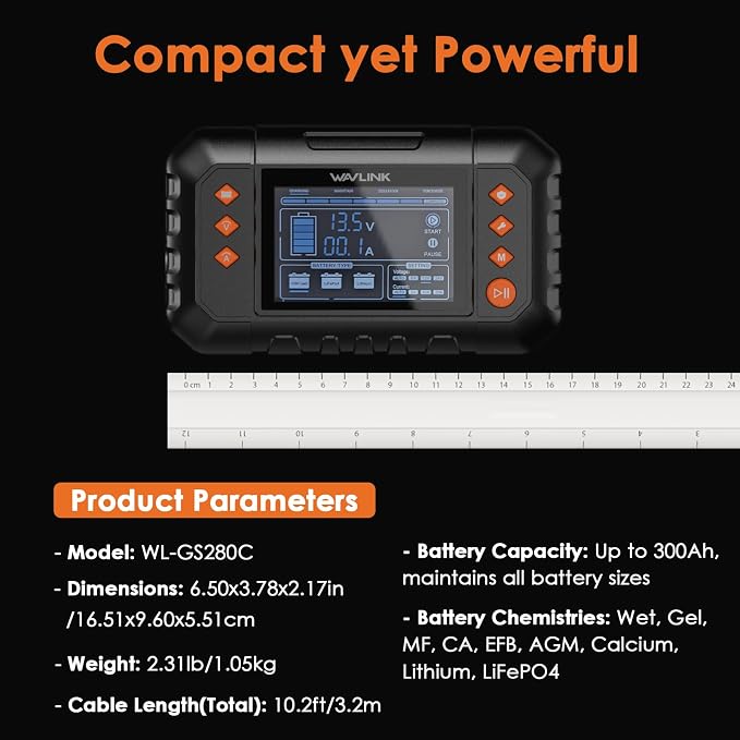 WAVLINK Smart Battery Charger, Car Battery Charger - Image 8
