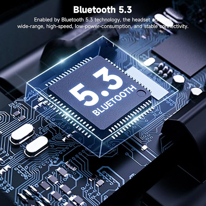 Bluetooth Headset V5.3, 100 Hrs Talk Time Single-Ear Earphone, CVC8.0 Noise - Image 5