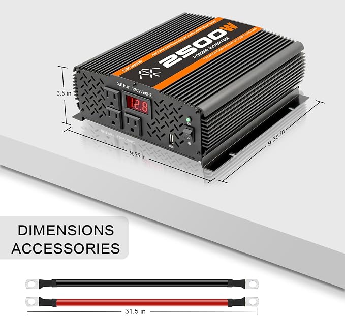 2500 Watt car Power Inverter 12V to 110V /120V, 2000+ watt invertor - Image 2