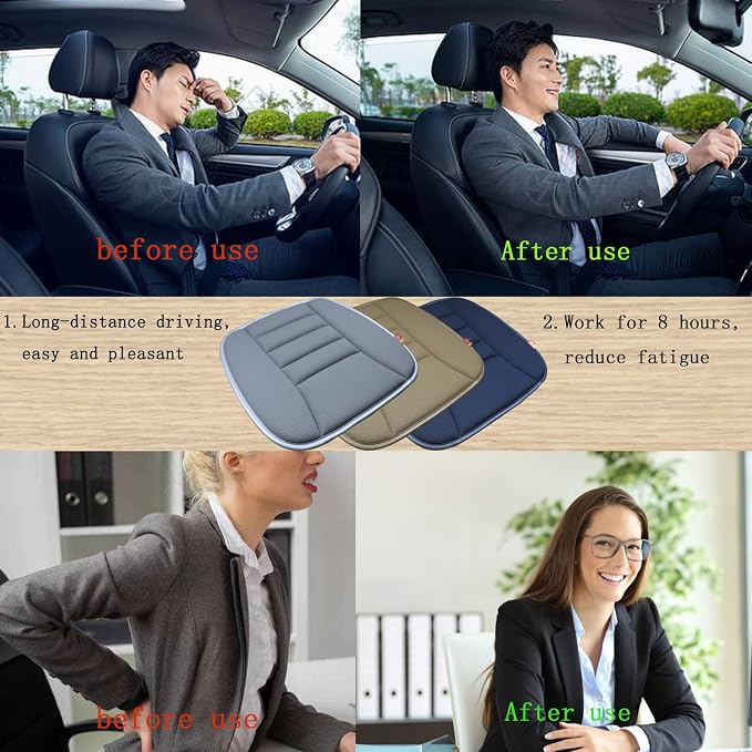 Car Seat Cushion Pad for Home Use Car Driver Seat Office Chair Memory Foam Seat - Image 6
