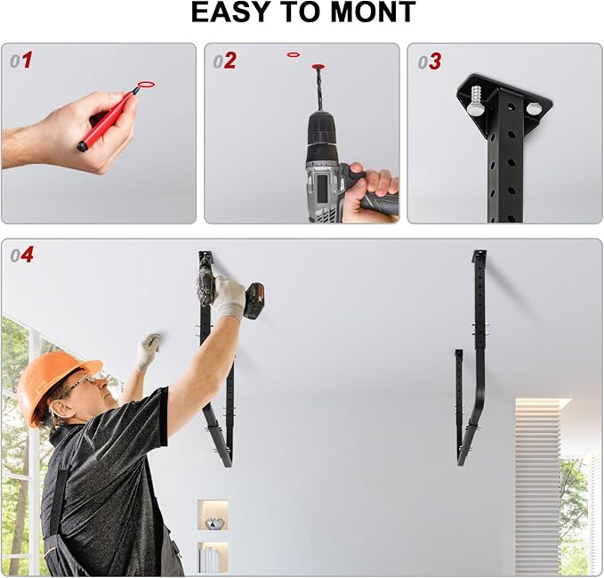 Adjustable Garage Ceiling Storage Racks, Garage Overhead Storage Bracket - Image 5