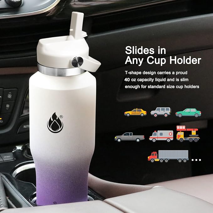 SENDESTAR SENDESTAR 40oz Stainless Steel Water Bottle, Double Wall Vacuum - Image 4