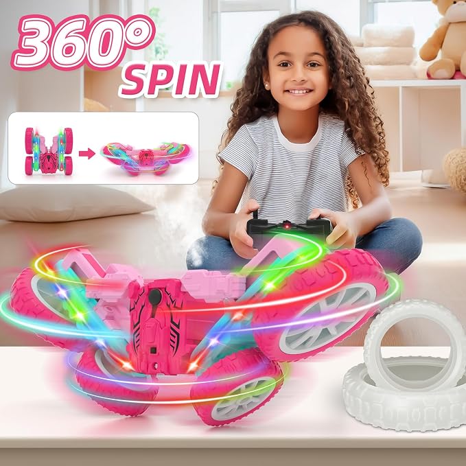 Remote Control Car for Girls, RC Cars 2.4GHz Fast RC Stunt - Image 4