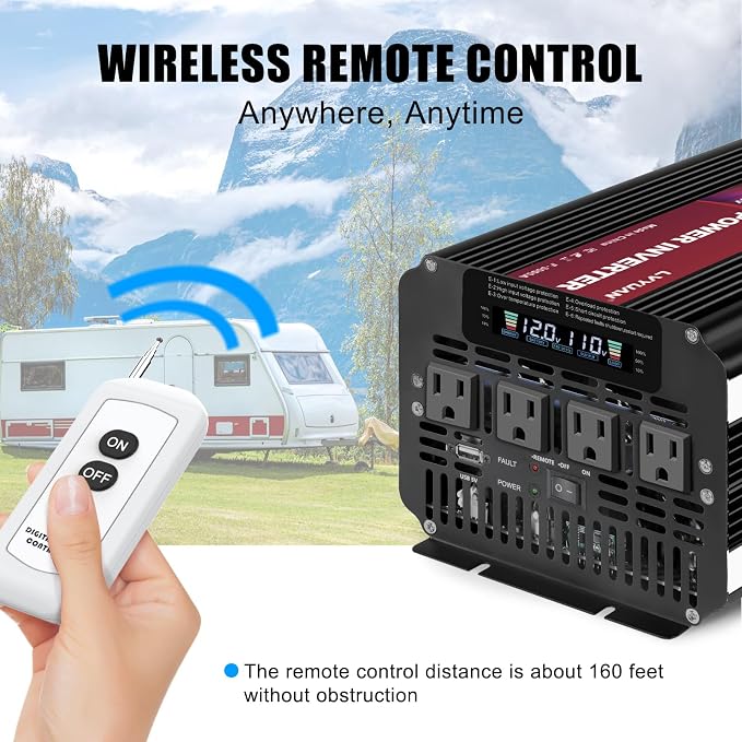 LVYUAN 4000 Watt Power Inverter 12V to 110V 120V - Image 8