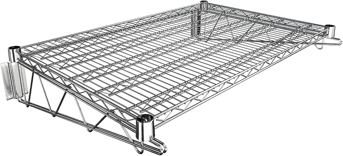 24" x 36" Chrome Wire Wall Mount Shelf by Krollen+Industrial