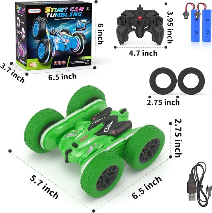 Remote Control Car, RC Cars, RC Stunt Car Toys New Upgraded Strip Light & - Image 9