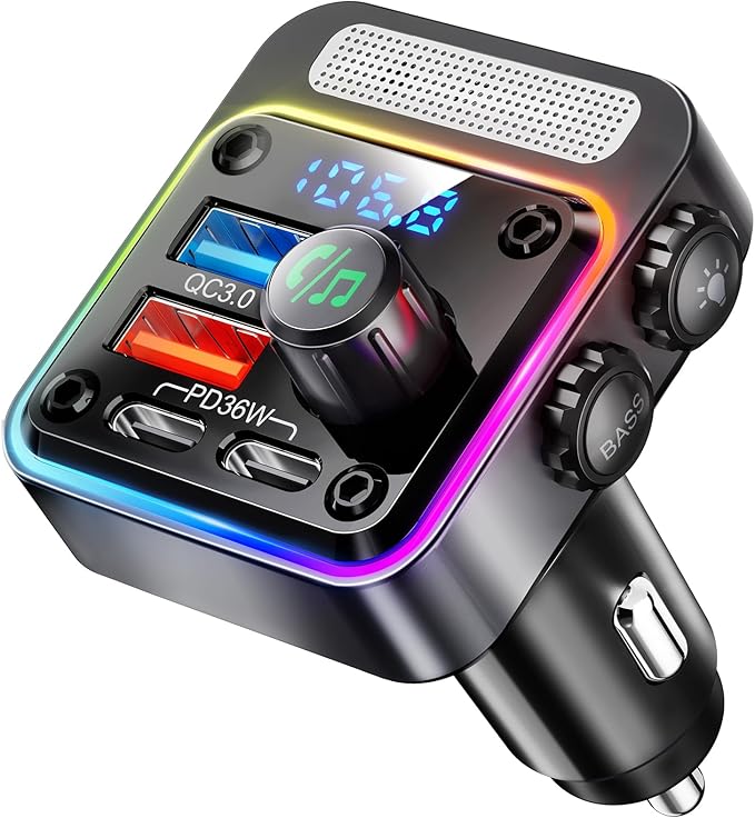 Nulaxy 54W Bluetooth 5.3 Car Adapter Charger 4-Port Fast Charging, Wireless by Nulaxy