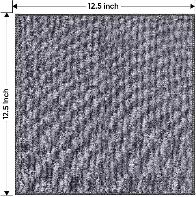 HOMEXCEL Grey Microfiber Cleaning Cloth 6 Pack, 12.5 x 12.5 inch Microfiber - Image 7