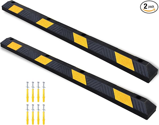 OrangeStar 72" Rubber Parking Curb, Heavy Duty Garage Floor Wheel Stopper by OrangeStar