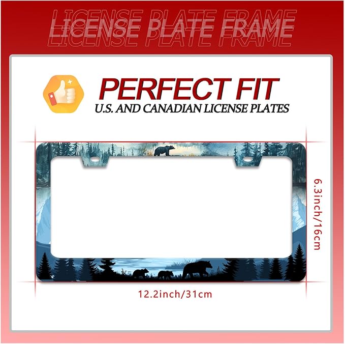 Bear License Plate Frame Forest Mama Bear License Plate Holder Funny - Image 2