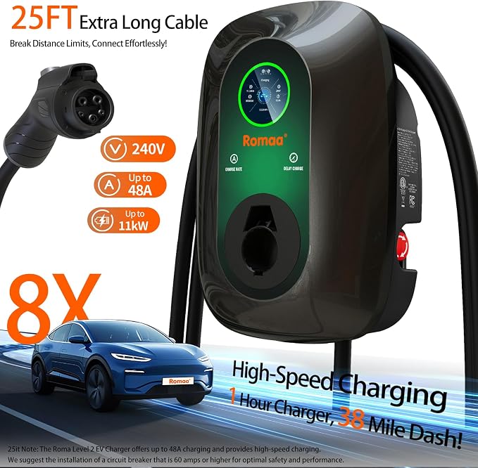 Level 2 EV Charger 48 Amp, J1772 Charger, Hardwired Electric Car Charger - Image 5