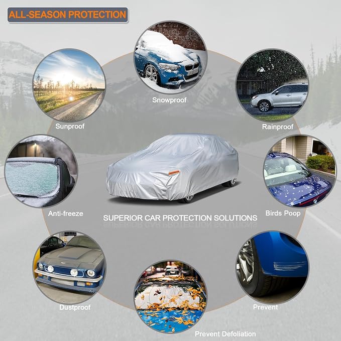 Kayme 6 Layers Car Cover Waterproof All Weather - Image 4