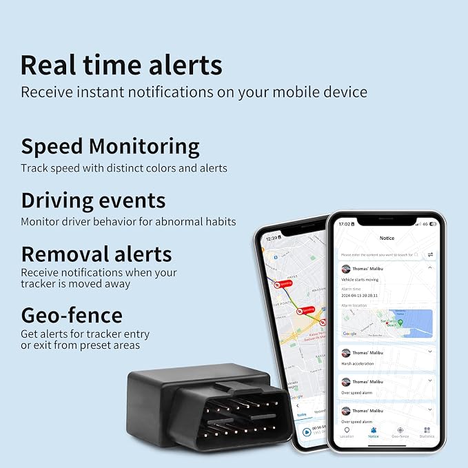 OBD GPS Tracker for Vehicles & Fleet, Plug in Car Tracker, 10-sec Real Time - Image 4