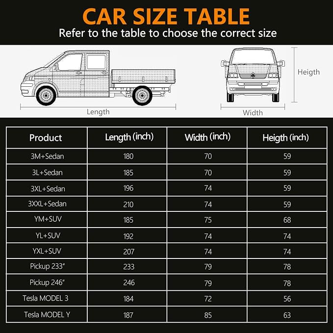 Pickup Truck Cover Waterproof All Weather, Outdoor Sun UV Rain Pickup Protection - Image 5
