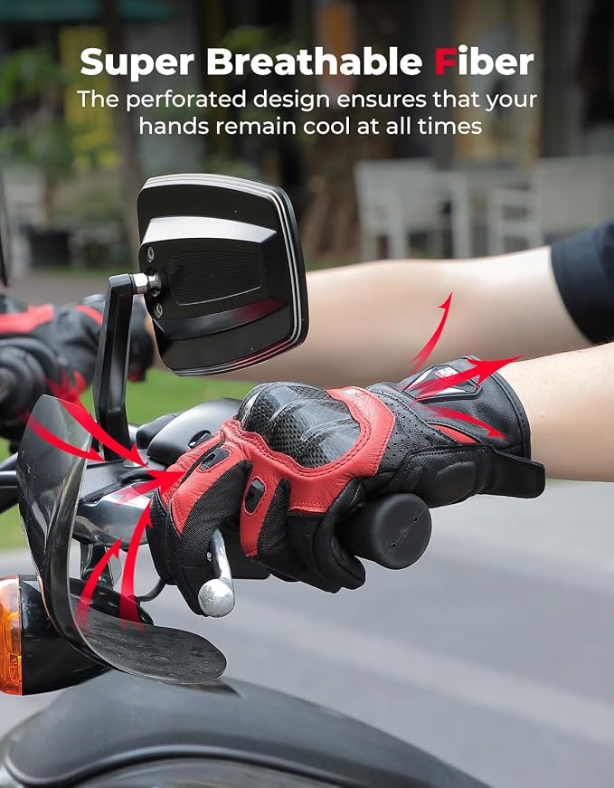 KEMIMOTO Sheepskin Leather Motorcycle Gloves - Image 4
