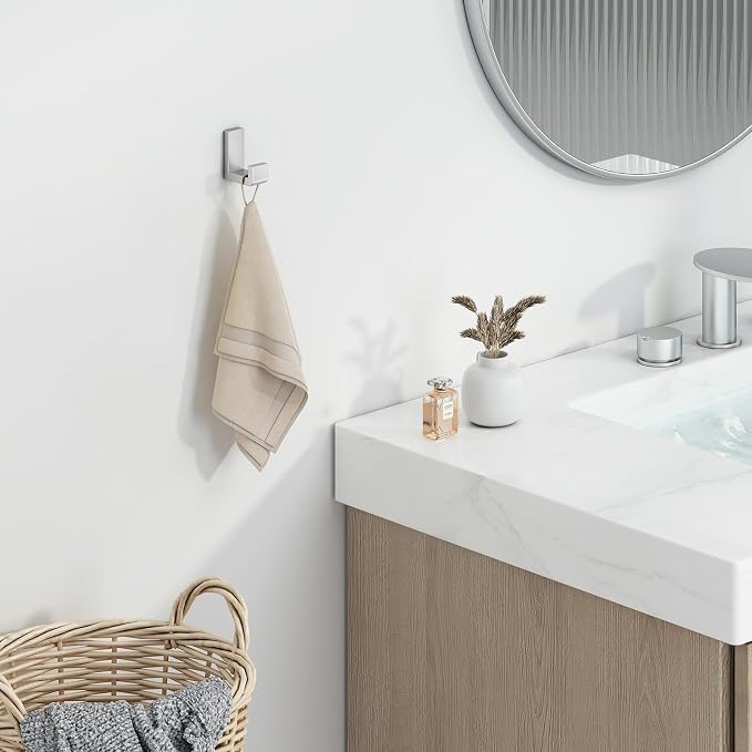 Angle Simple Towel Hook for Bathroom, SUS 304 Stainless Steel Shower Robe Coat - Image 3