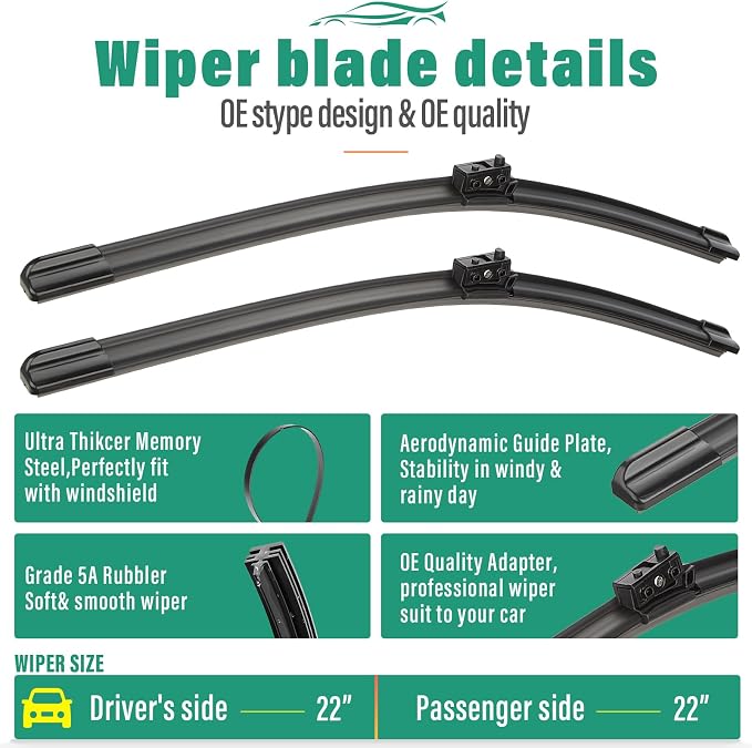 22" 22" 12" Windshield Wiper Blades Replacement - Image 3
