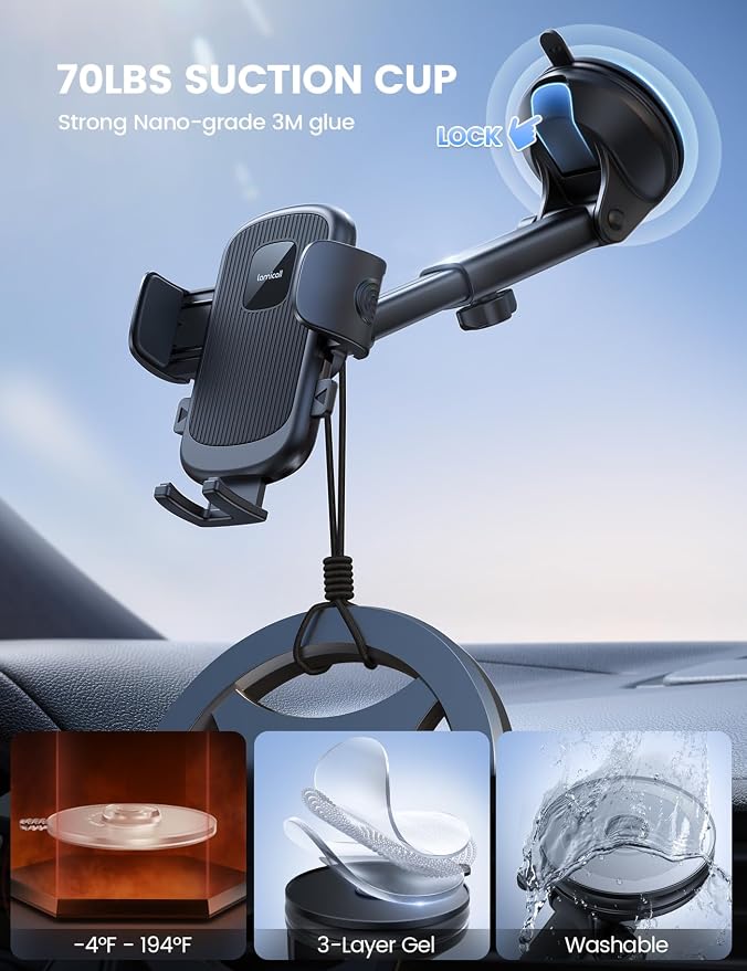 Lamicall Car Phone Holder Mount 360° Rotation Phone Holders - Image 3