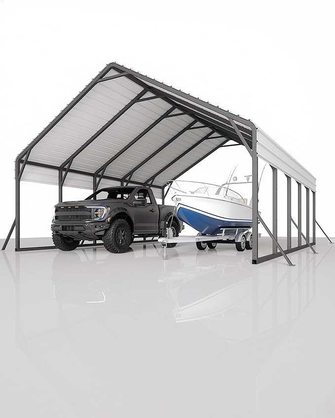 20'x25'x13' Metal Carport for 2 Cars, Extra Tall Car Port, Reinforced Frame and by GarveeLife