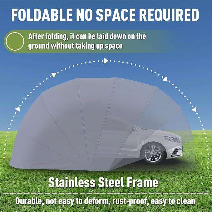 Stainless Steel Carport, Foldable Retractable Garage, Heavy Duty Mobile Carport - Image 5